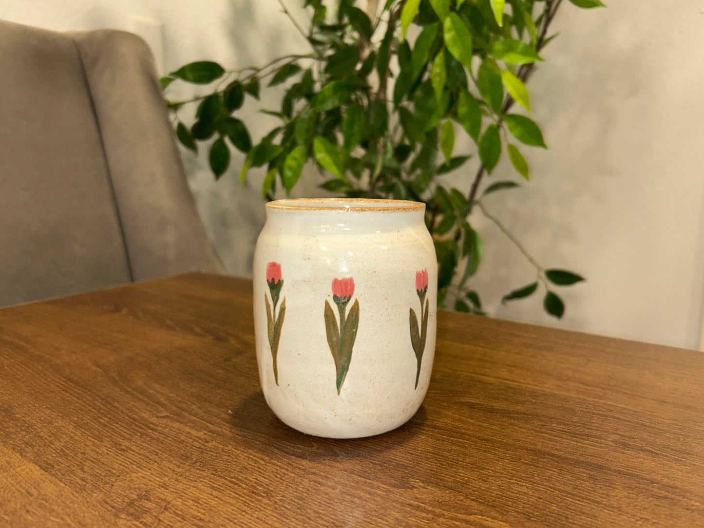 Pottery Jar - Tulips