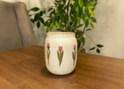Dianna Aminova Creations Pottery Jar - Tulips
