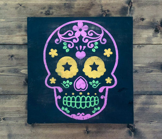 Customizable Wood Sign - Sugar Skull